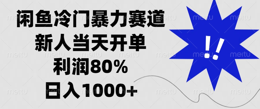 闲鱼冷门暴力赛道，新人当天开单，利润80%，日入1000+-财创网