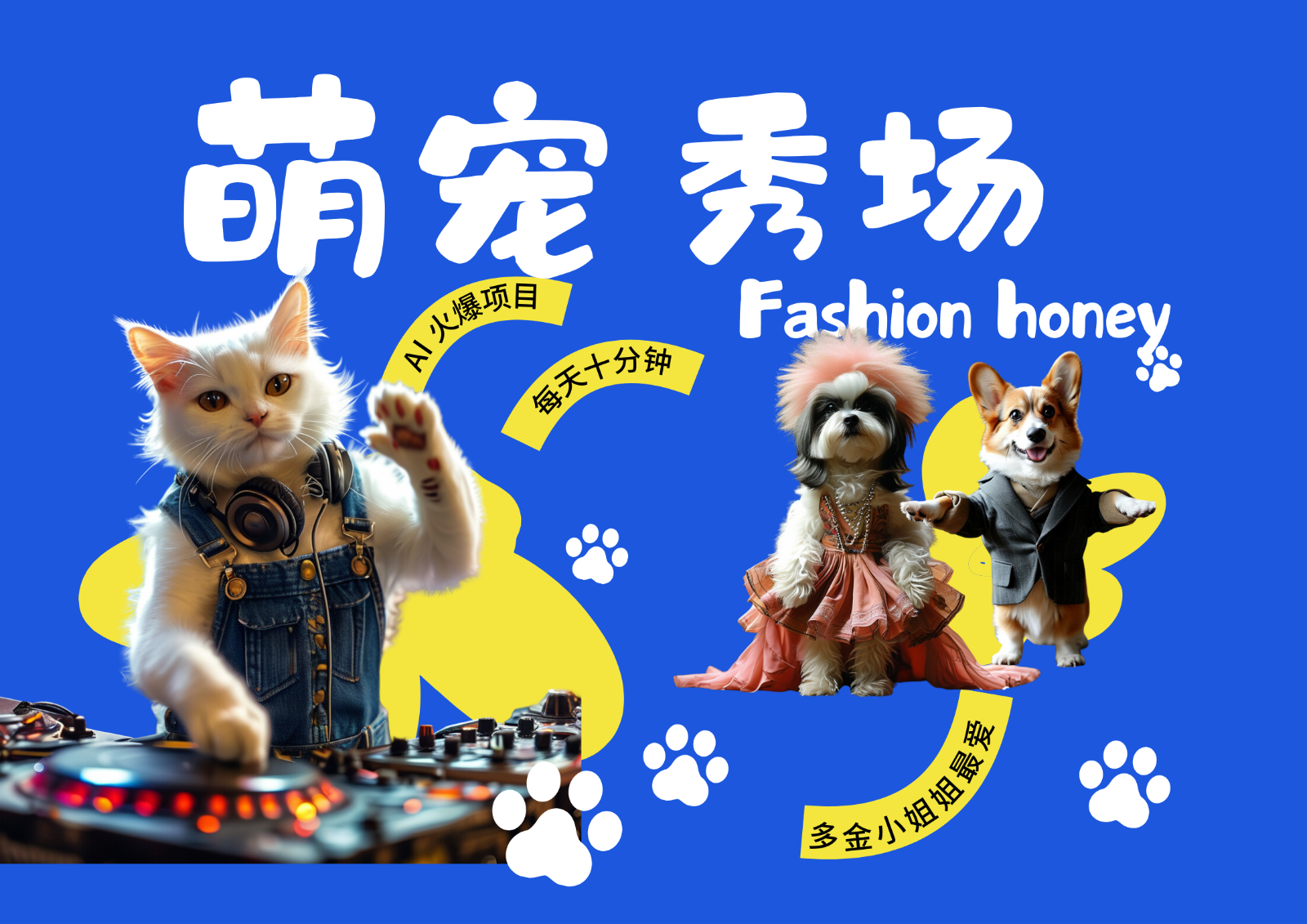 酷飒动物跳舞走秀 时尚喵FASHION汪 多金小姐姐最爱的 轻松月入破W-财创网