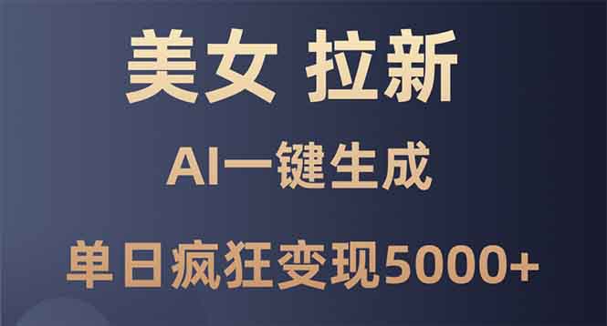 美女暴力拉新，通过AI一键生成，单日疯狂变现5000+，纯小白一学就会！-财创网