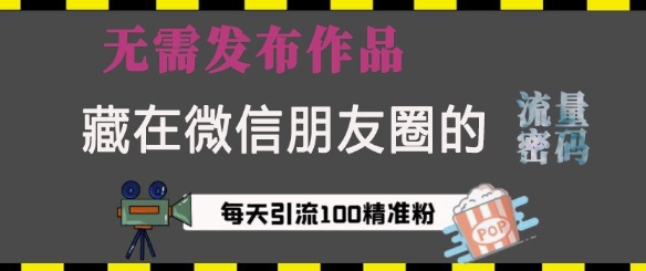 藏在微信朋友圈的流量密码，无需发布作品，单日引流100+精准创业粉【揭秘】-财创网