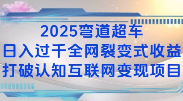 2025弯道超车日入过K全网裂变式收益打破认知互联网变现项目【揭秘】-财创网