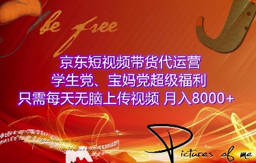 京东短视频带货代运营，学生党、宝妈党超级福利，只需每天无脑上传视频，月入8000+【仅揭秘】-财创网