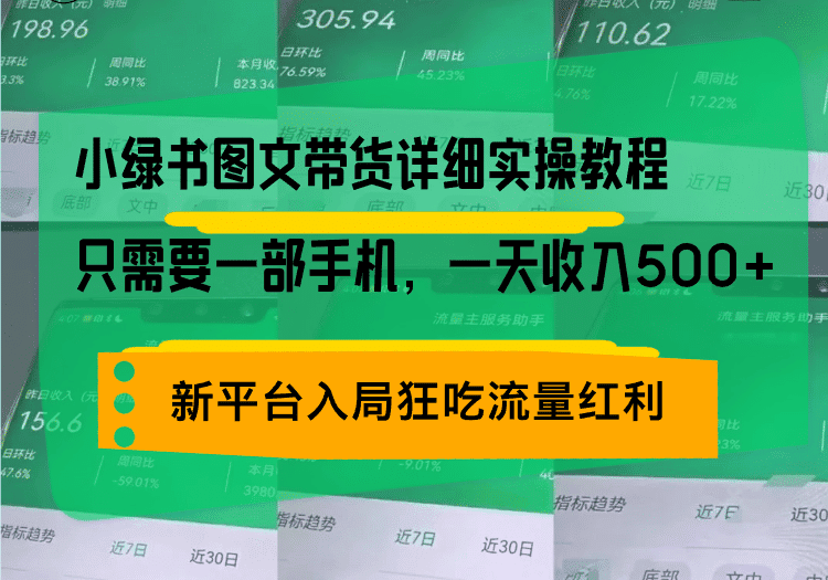 小绿书图文带货详细实操教程，只需要一部手机，一天收入500+，轻松变现-财创网