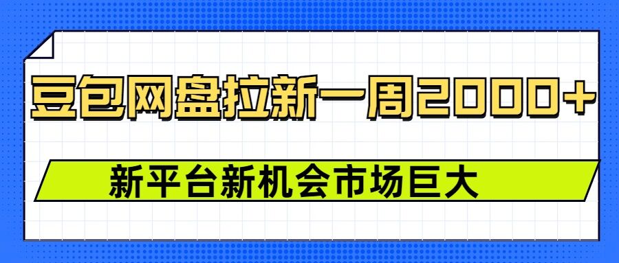 豆包网盘拉新，一周2k，新平台新机会-财创网