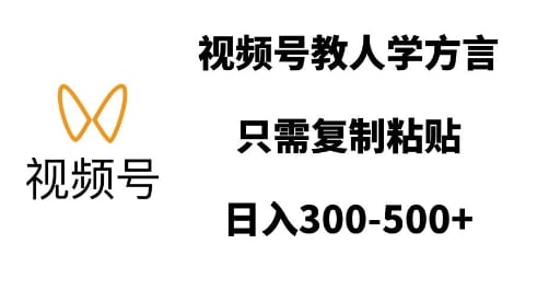 视频号教人学方言，只需复制粘贴，日入多张-财创网