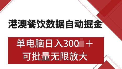 港澳数据全自动掘金，单电脑日入5张，可矩阵批量无限操作【仅揭秘】-财创网