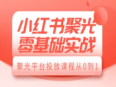 小红书聚光零基础实战，聚光平台投放课程从0到1-财创网