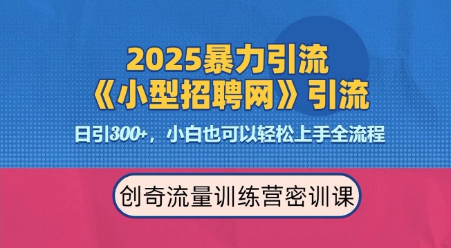 2025最新暴力引流方法，招聘平台一天引流300+，日变现多张，专业人士力荐-财创网