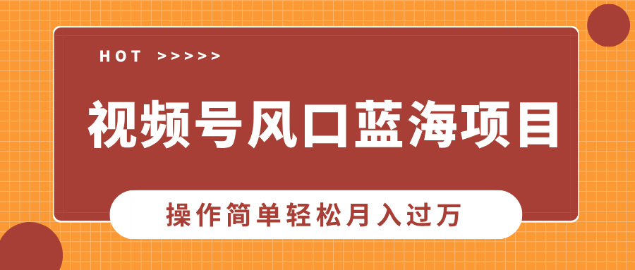 视频号风口蓝海项目，中老年人的流量密码，操作简单轻松月入过万-财创网